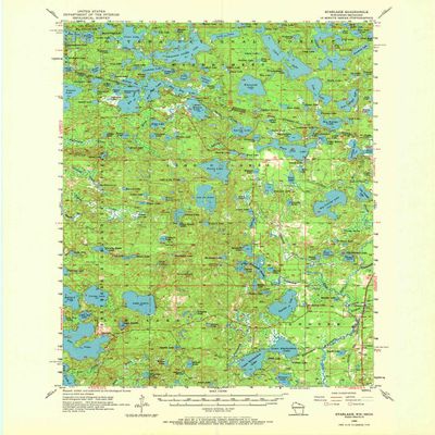 YellowMaps Starlake WI topo map, 1:62500 Scale, 15 X 15 Minute, Historical, 1955, Updated 1973, 21.1 x 17.3 in - Polypropylene