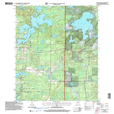 YellowMaps Spider Lake WI topo map, 1:24000 Scale, 7.5 X 7.5 Minute, Historical, 2005, Updated 2006, 27.3 x 22 in - Tyvek