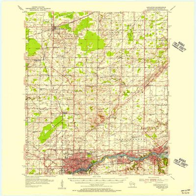YellowMaps Appleton WI topo map, 1:62500 Scale, 15 X 15 Minute, Historical, 1955, Updated 1957, 21.1 x 17.3 in - Polypropylene