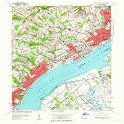 YellowMaps Marcus Hook PA topo map, 1:24000 Scale, 7.5 X 7.5 Minute, Historical, 1953, Updated 1964, 27 x 22.1 in - Tyvek