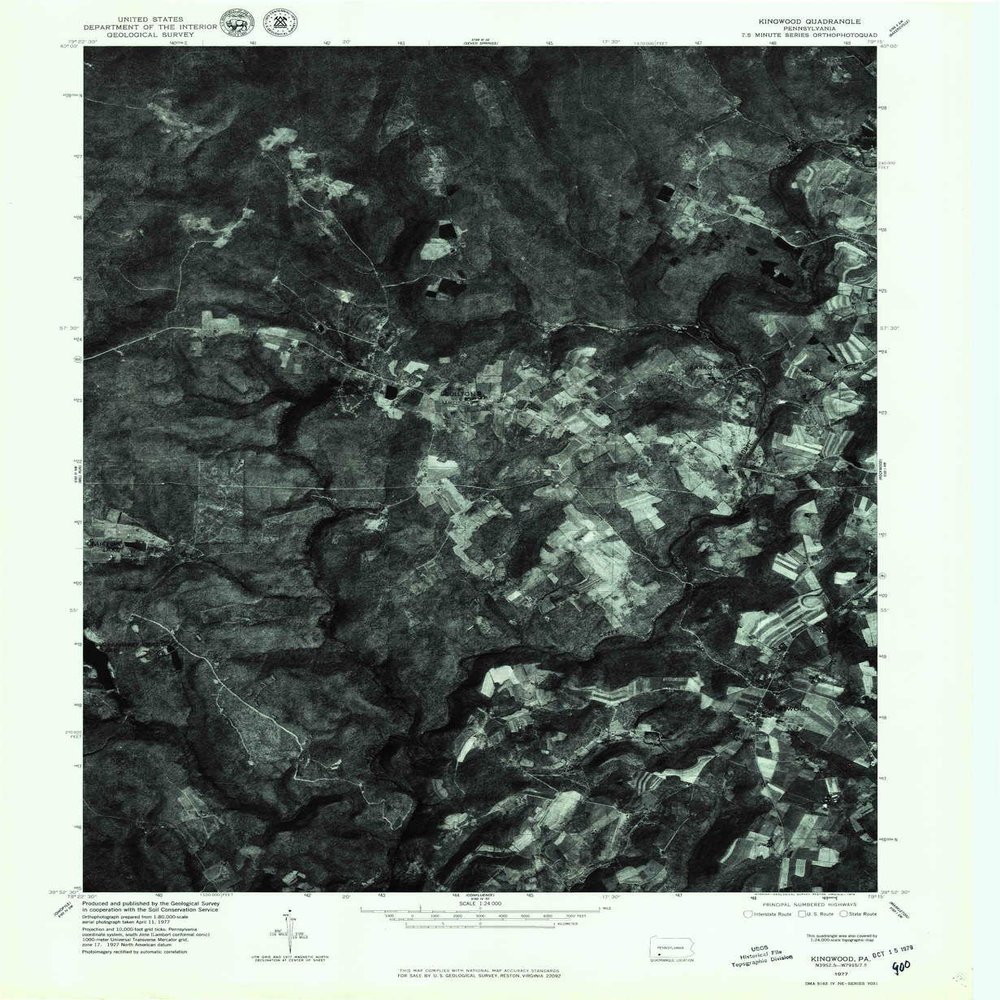 YellowMaps Kingwood PA topo map, 1:24000 Scale, 7.5 X 7.5 Minute, Historical, 1977, Updated 1979, 26.7 x 21.9 in - Polypropylene