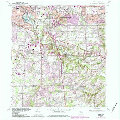 YellowMaps Berea OH topo map, 1:24000 Scale, 7.5 X 7.5 Minute, Historical, 1963, Updated 1984, 27 x 22 in - Polypropylene