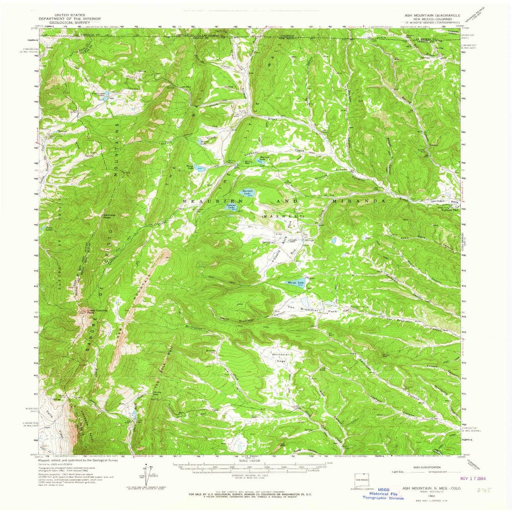 YellowMaps Ash Mountain NM topo map, 1:62500 Scale, 15 X 15 Minute, Historical, 1962, Updated 1964, 21 x 17.1 in - Tyvek