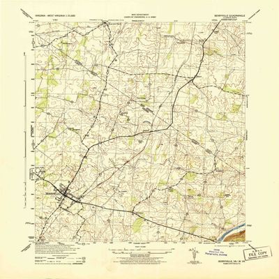 YellowMaps Berryville VA topo map, 1:31680 Scale, 7.5 X 7.5 Minute, Historical, 1944, 21.9 x 17.8 in - Polypropylene