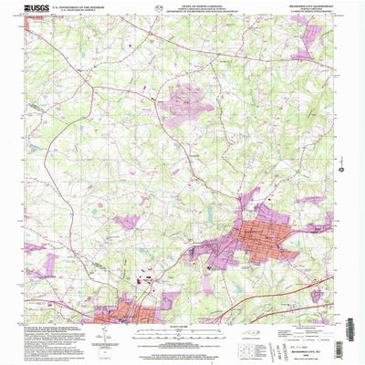 YellowMaps Bessemer City NC topo map, 1:24000 Scale, 7.5 X 7.5 Minute, Historical, 2002, Updated 2003, 26.9 x 21.9 in - Polypropylene