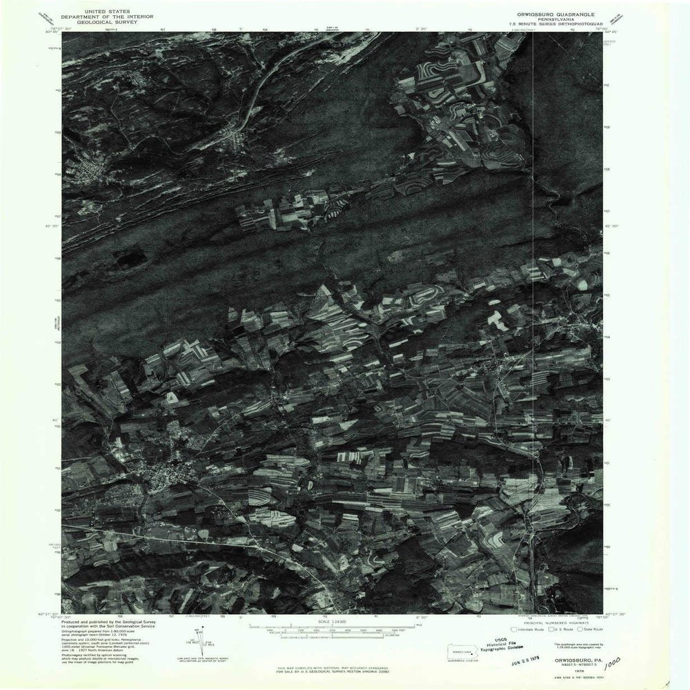 YellowMaps Orwigsburg PA topo map, 1:24000 Scale, 7.5 X 7.5 Minute, Historical, 1976, Updated 1979, 26.7 x 21.9 in - Polypropylene