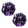 Metallic Cheerleader Cheerleading Pom Poms 6 inch 1 Pair 2 Pieces (Purple/Black) view 2