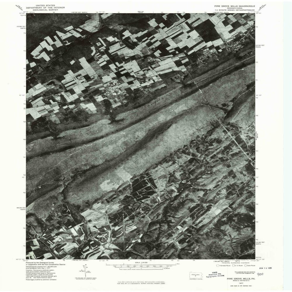 YellowMaps Pine Grove Mills PA topo map, 1:24000 Scale, 7.5 X 7.5 Minute, Historical, 1977, Updated 1979, 26.8 x 21.9 in - Polypropylene
