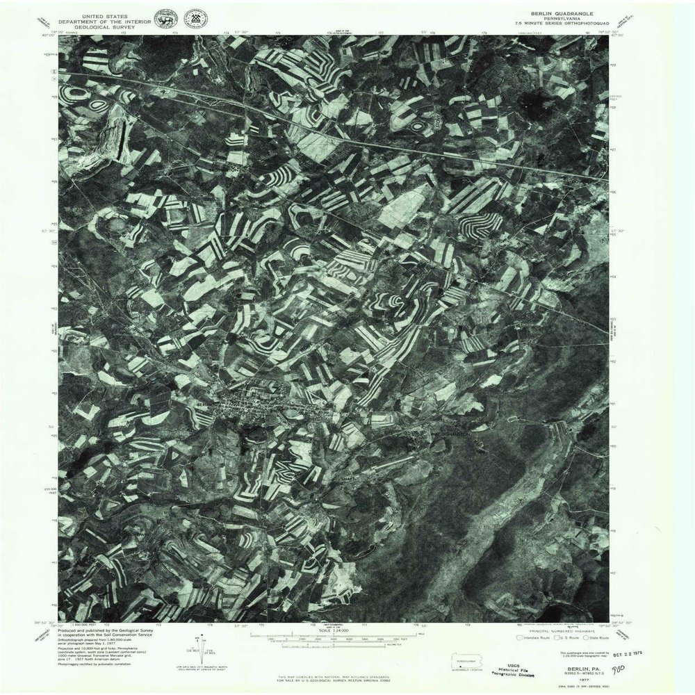 YellowMaps Berlin PA topo map, 1:24000 Scale, 7.5 X 7.5 Minute, Historical, 1977, Updated 1978, 26.7 x 22 in - Tyvek