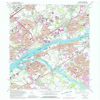 YellowMaps Beverly NJ topo map, 1:24000 Scale, 7.5 X 7.5 Minute, Historical, 1966, Updated 1990, 27 x 22 in - Polypropylene
