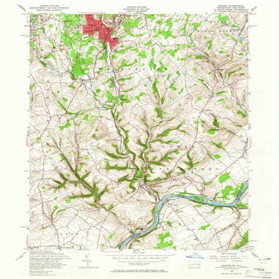 YellowMaps Bangor PA topo map, 1:24000 Scale, 7.5 X 7.5 Minute, Historical, 1956, Updated 1966, 27 x 22.1 in - Tyvek