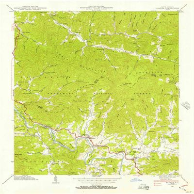 YellowMaps Alarka NC topo map, 1:24000 Scale, 7.5 X 7.5 Minute, Historical, 1940, Updated 1957, 27 x 22 in - Tyvek