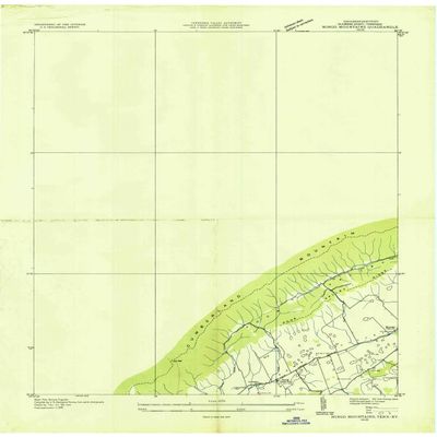YellowMaps Mingo Mountains TN topo map, 1:24000 Scale, 7.5 X 7.5 Minute, Historical, 1935, 27.3 x 22 in - Tyvek