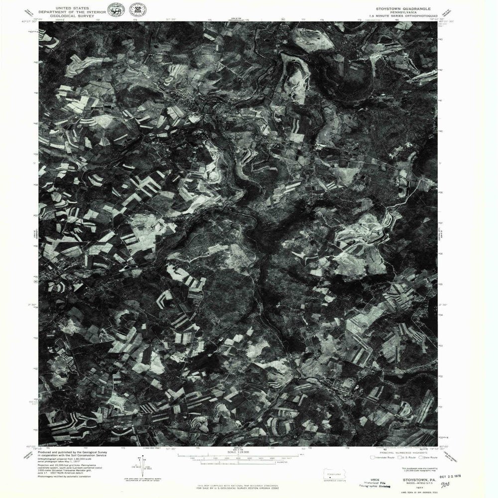 YellowMaps Stoystown PA topo map, 1:24000 Scale, 7.5 X 7.5 Minute, Historical, 1977, Updated 1979, 26.7 x 21.9 in - Polypropylene
