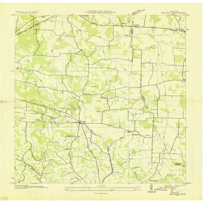 YellowMaps Belfast TN topo map, 1:24000 Scale, 7.5 X 7.5 Minute, Historical, 1936, 27.5 x 22.1 in - Tyvek
