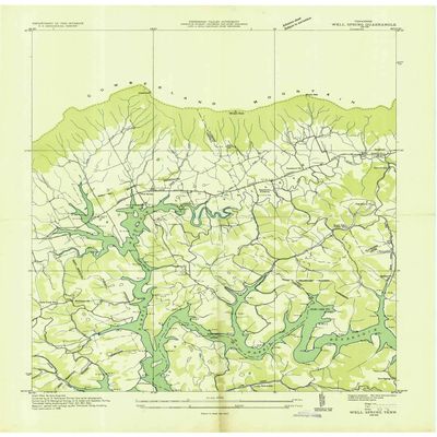 Well Spring TN topo map, 1:24000 Scale, 7.5 X 7.5 Minute, Historical, 1935, 27.5 x 22 in - Polypropylene