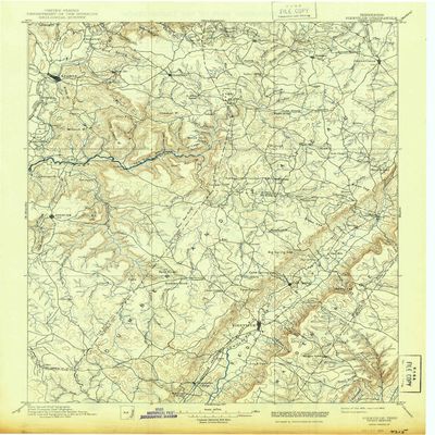 YellowMaps Pikeville TN topo map, 1:125000 Scale, 30 X 30 Minute, Historical, 1895, Updated 1943, 19.9 x 16.8 in - Polypropylene