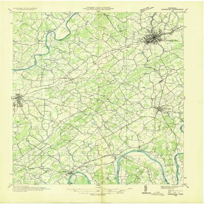 YellowMaps Dandridge TN topo map, 1:48000 Scale, 15 X 15 Minute, Historical, 1935, 27 x 22.1 in - Polypropylene