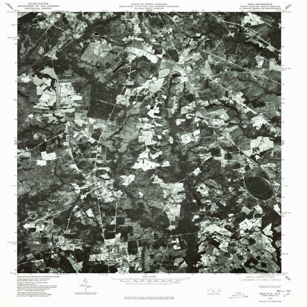 YellowMaps Ghio NC topo map, 1:24000 Scale, 7.5 X 7.5 Minute, Historical, 1976, Updated 1978, 26.7 x 21.8 in - Polypropylene