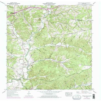 Texas Hollow TN topo map, 1:24000 Scale, 7.5 X 7.5 Minute, Historical, 1952, Updated 1970, 27.3 x 22 in - Tyvek