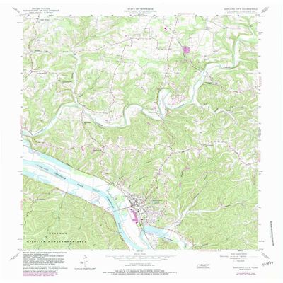 YellowMaps Ashland City TN topo map, 1:24000 Scale, 7.5 X 7.5 Minute, Historical, 1957, Updated 1983, 27.5 x 22.1 in - Tyvek