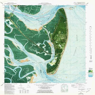 YellowMaps Jekyll Island GA topo map, 1:24000 Scale, 7.5 X 7.5 Minute, Historical, 1979, Updated 1980, 27.8 x 23 in - Polypropylene