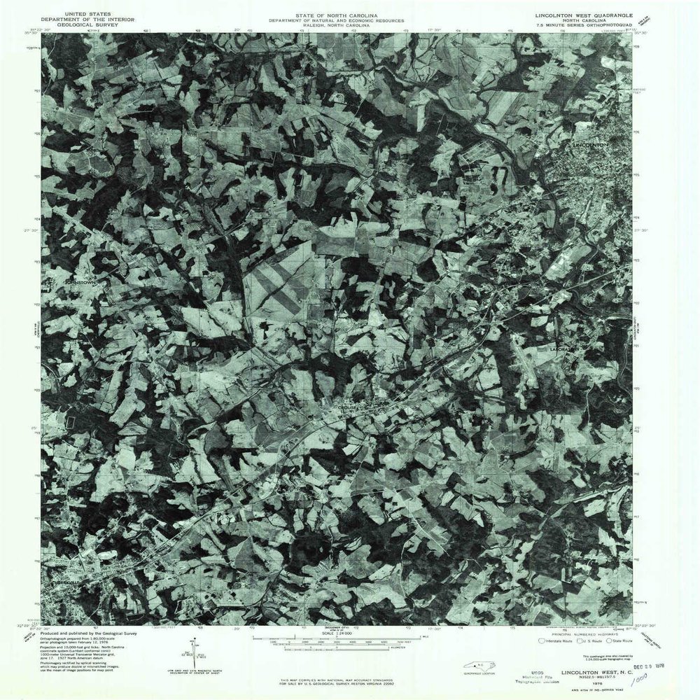 YellowMaps Lincolnton West NC topo map, 1:24000 Scale, 7.5 X 7.5 Minute, Historical, 1976, Updated 1978, 26.8 x 22 in - Tyvek