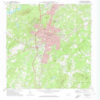 YellowMaps Asheboro NC topo map, 1:24000 Scale, 7.5 X 7.5 Minute, Historical, 1970, Updated 1974, 26.9 x 22 in - Polypropylene