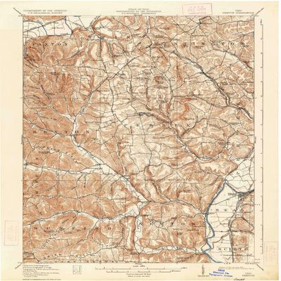 YellowMaps Piketon OH topo map, 1:62500 Scale, 15 X 15 Minute, Historical, 1917, Updated 1934, 19.9 x 16.6 in - Polypropylene