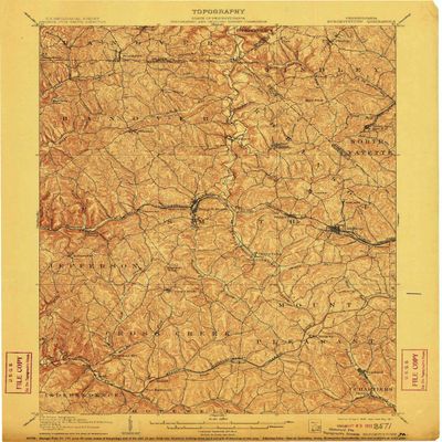 YellowMaps Burgettstown PA topo map, 1:62500 Scale, 15 X 15 Minute, Historical, 1906, Updated 1911, 19.9 x 16.5 in - Polypropylene