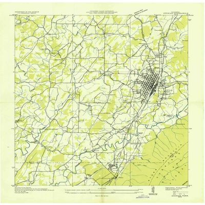 YellowMaps Etowah TN topo map, 1:24000 Scale, 7.5 X 7.5 Minute, Historical, 1935, 27.3 x 22 in - Tyvek