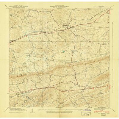 YellowMaps New Market TN topo map, 1:24000 Scale, 7.5 X 7.5 Minute, Historical, 1940, 27.4 x 22 in - Polypropylene
