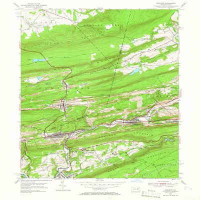 YellowMaps Ashland PA topo map, 1:24000 Scale, 7.5 X 7.5 Minute, Historical, 1953, Updated 1966, 27 x 22 in - Tyvek