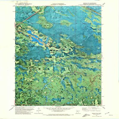 YellowMaps Mizpah NE MN topo map, 1:24000 Scale, 7.5 X 7.5 Minute, Historical, 1971, Updated 1974, 27.3 x 21.2 in - Polypropylene