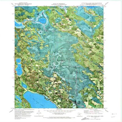 YellowMaps Little Ball Club Lake MN topo map, 1:24000 Scale, 7.5 X 7.5 Minute, Historical, 1970, Updated 1973, 27.3 x 21.3 in - Polypropylene