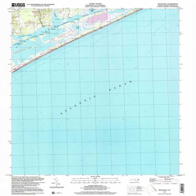 YellowMaps Spicer Bay NC topo map, 1:24000 Scale, 7.5 X 7.5 Minute, Historical, 1997, Updated 2000, 26.8 x 22 in - Polypropylene