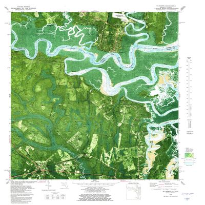 YellowMaps St Marys GA topo map, 1:24000 Scale, 7.5 X 7.5 Minute, Historical, 1979, Updated 1980, 27.9 x 24 in - Polypropylene