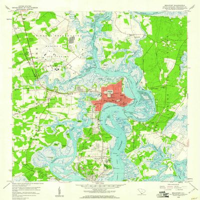 YellowMaps Beaufort SC topo map, 1:24000 Scale, 7.5 X 7.5 Minute, Historical, 1958, Updated 1960, 26.8 x 22.1 in - Tyvek