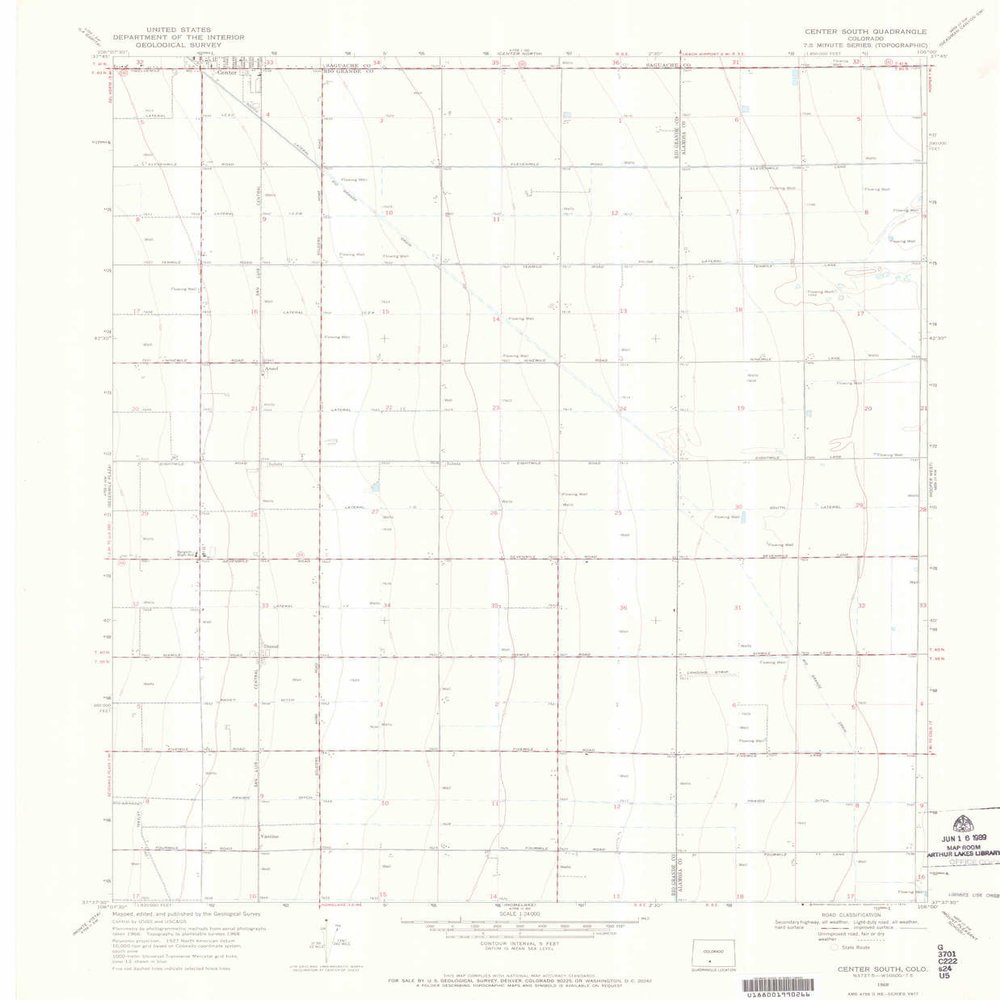 YellowMaps Center South CO topo map, 1:24000 Scale, 7.5 X 7.5 Minute, Historical, 1968, Updated 1970, 26.9 x 22.2 in - Polypropylene