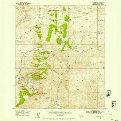 YellowMaps Bannack MT topo map, 1:24000 Scale, 7.5 X 7.5 Minute, Historical, 1952, Updated 1954, 26.9 x 22 in - Polypropylene
