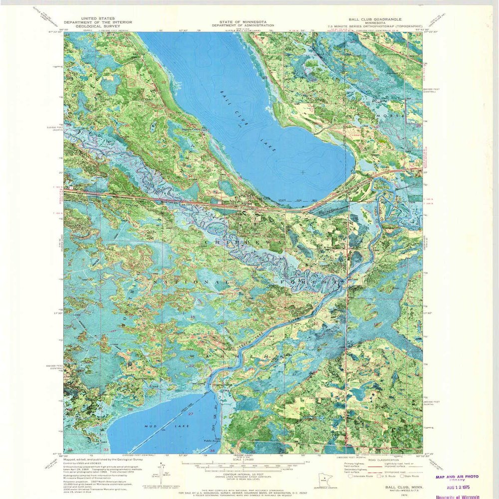 YellowMaps Ball Club MN topo map, 1:24000 Scale, 7.5 X 7.5 Minute, Historical, 1970, Updated 1973, 27 x 21.6 in - Tyvek