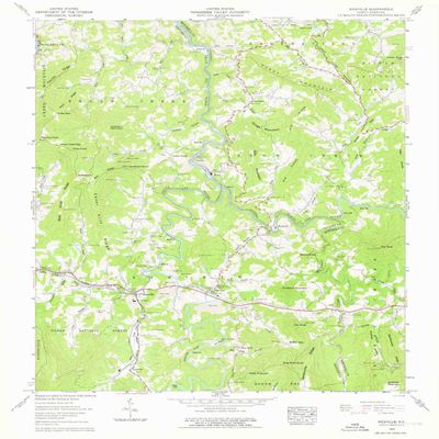 YellowMaps Micaville NC topo map, 1:24000 Scale, 7.5 X 7.5 Minute, Historical, 1960, Updated 1976, 27 x 22 in - Polypropylene