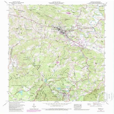 YellowMaps Boone NC topo map, 1:24000 Scale, 7.5 X 7.5 Minute, Historical, 1959, Updated 1989, 27 x 22 in - Polypropylene