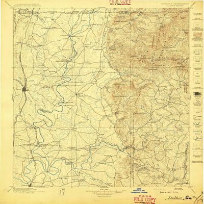 YellowMaps Dalton GA topo map, 1:125000 Scale, 30 X 30 Minute, Historical, 1897, 19.9 x 16.7 in - Polypropylene