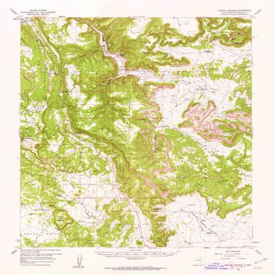 YellowMaps Apache Springs NM topo map, 1:62500 Scale, 15 X 15 Minute, Historical, 1960, Updated 1962, 20.9 x 17 in - Polypropylene