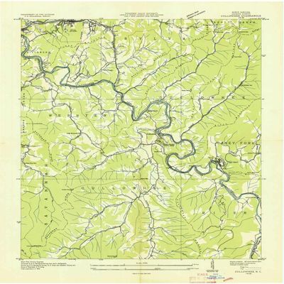 Cullowhee NC topo map, 1:24000 Scale, 7.5 X 7.5 Minute, Historical, 1935, 27 x 22.1 in - Polypropylene