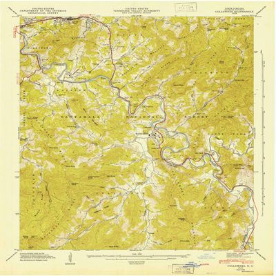 Cullowhee NC topo map, 1:24000 Scale, 7.5 X 7.5 Minute, Historical, 1946, Updated 1947, 27 x 22 in - Tyvek