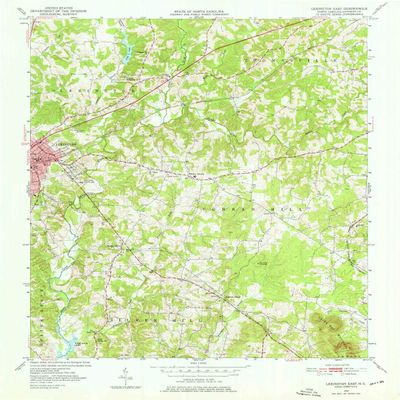 YellowMaps Lexington East NC topo map, 1:24000 Scale, 7.5 X 7.5 Minute, Historical, 1950, Updated 1976, 26.8 x 22 in - Tyvek