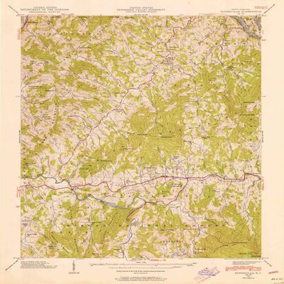 YellowMaps Burnsville NC topo map, 1:24000 Scale, 7.5 X 7.5 Minute, Historical, 1939, Updated 1956, 26.7 x 21.9 in - Tyvek