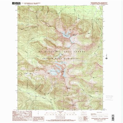YellowMaps Whitehorse MTN WA topo map, 1:24000 Scale, 7.5 X 7.5 Minute, Historical, 1989, Updated 1989, 27.1 x 22.2 in - Polypropylene